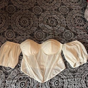 Cream off the shoulder corset top